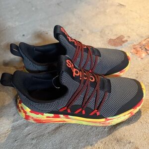 Adidas Kids' Black and Yellow Sneakers